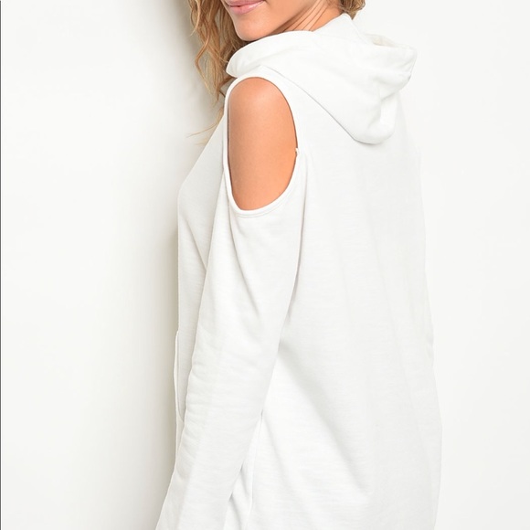 🎉1 SMALL🎉Open Shoulder Hooded Top - Picture 7 of 7